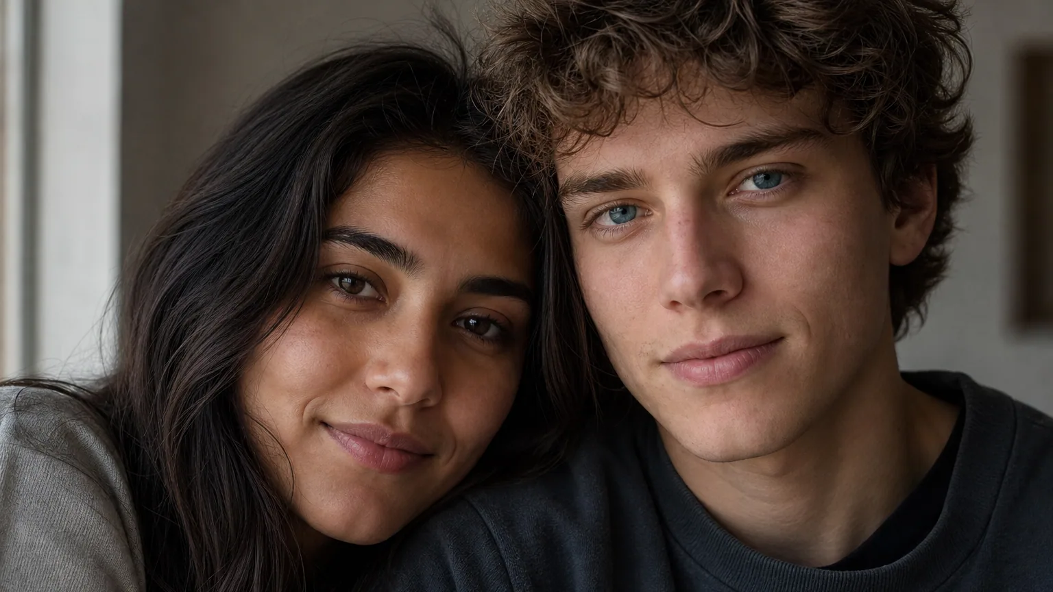 Gros plan sur deux visages aux couleurs d'yeux différentes illustrant la variation des phénotypes